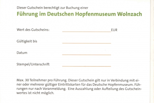 Gutschein für eine Führung durchs Museum