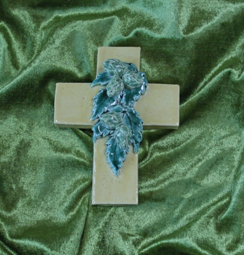 Ceramic cross with umbel